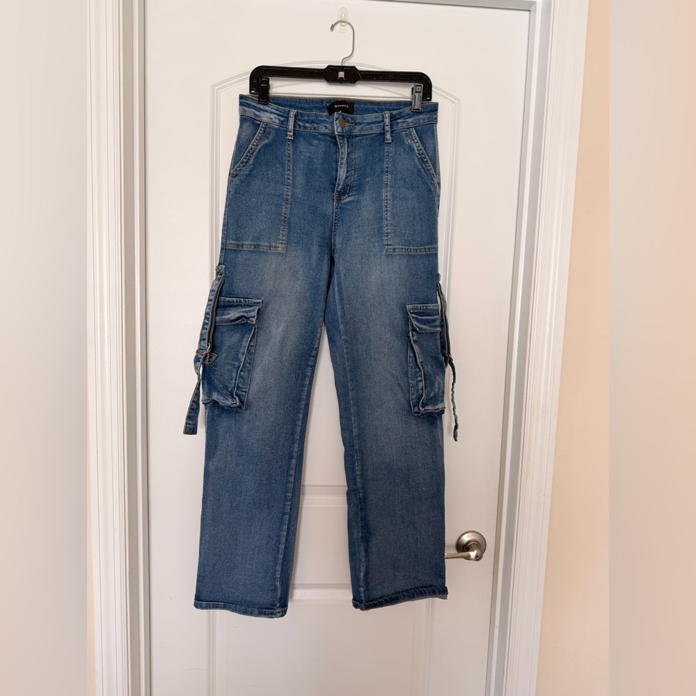 Between Us Cargo Utility Y2K Jeans Size 13 Relaxed Straight Leg Utility Denim